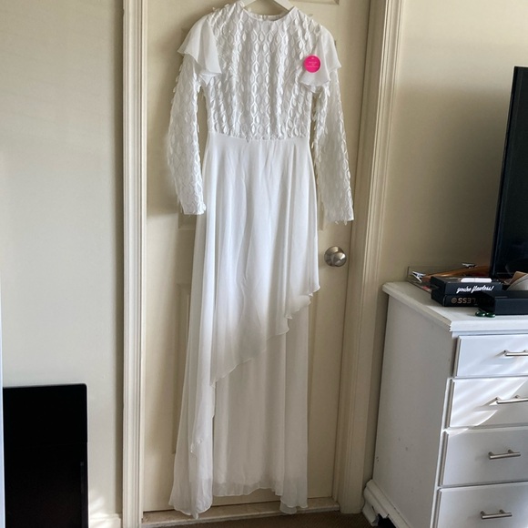 Modest wedding dress leaf design Sz XS - Picture 1 of 7